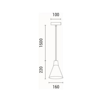 Suspension filaire 1xE27/15W/230V gris