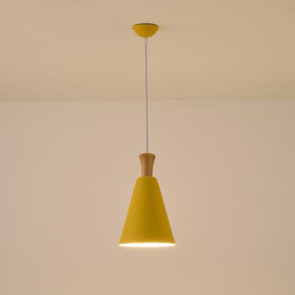 Suspension filaire 1xE27/15W/230V jaune d. 20 cm