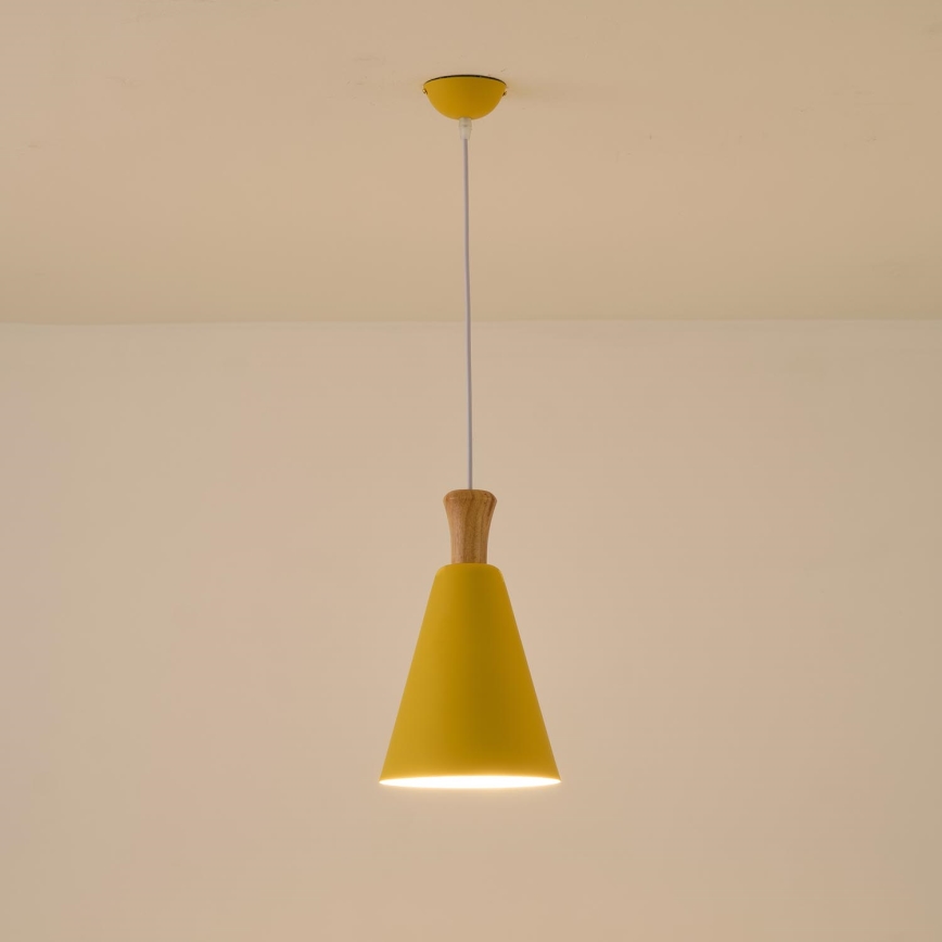 Suspension filaire 1xE27/15W/230V jaune d. 20 cm