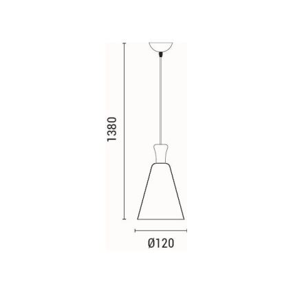 Suspension filaire 1xE27/15W/230V jaune d. 20 cm