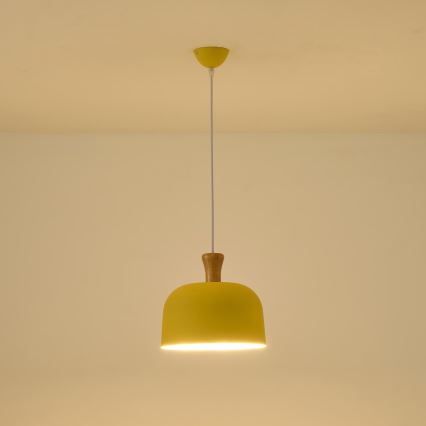 Suspension filaire 1xE27/15W/230V jaune pr. 27 cm
