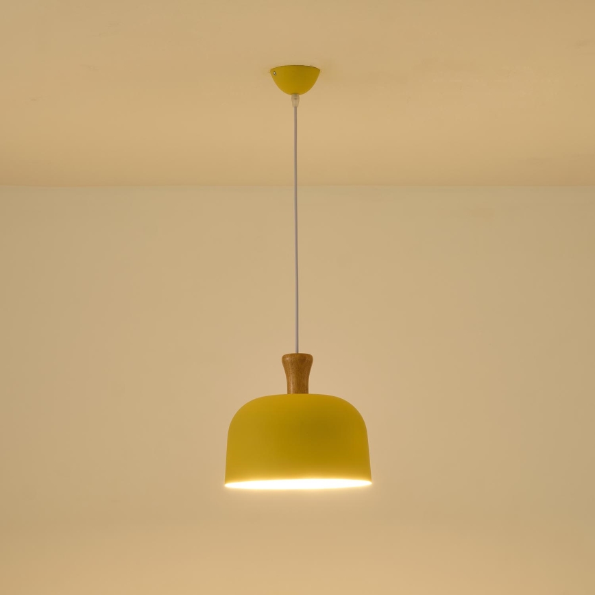 Suspension filaire 1xE27/15W/230V jaune pr. 27 cm