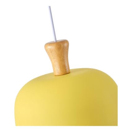 Suspension filaire 1xE27/15W/230V jaune pr. 27 cm