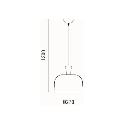 Suspension filaire 1xE27/15W/230V jaune pr. 27 cm