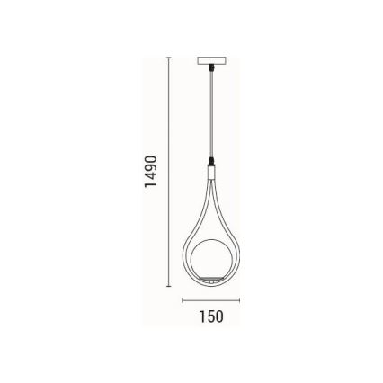 Suspension filaire 1xE27/15W/230V laiton