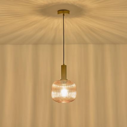 Suspension filaire 1xE27/15W/230V marron d. 20 cm