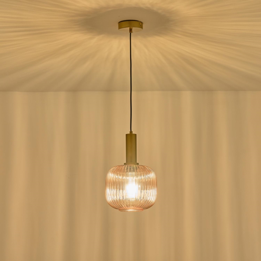 Suspension filaire 1xE27/15W/230V marron d. 20 cm