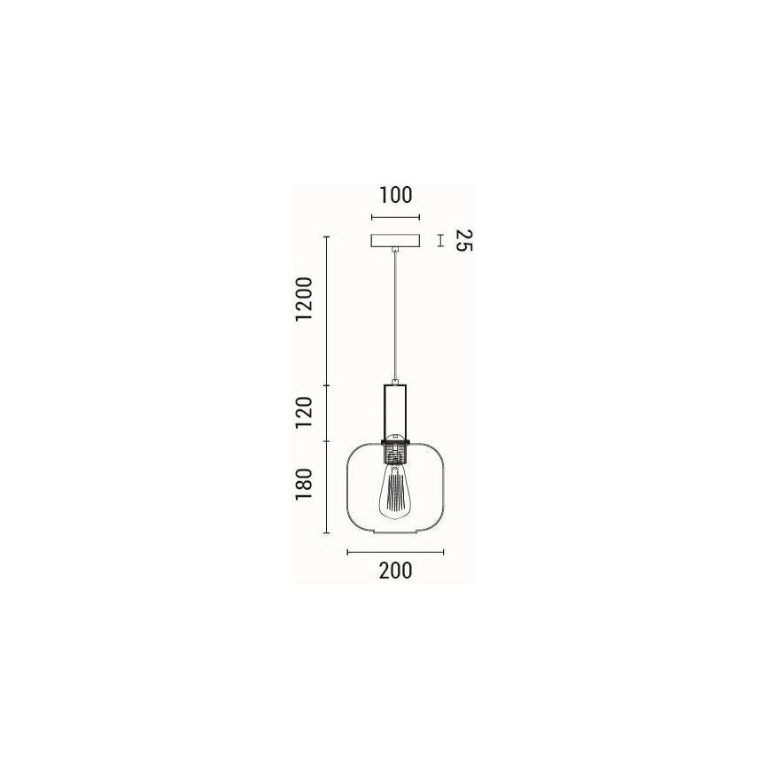 Suspension filaire 1xE27/15W/230V marron d. 20 cm