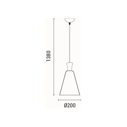 Suspension filaire 1xE27/15W/230V noir d. 20 cm