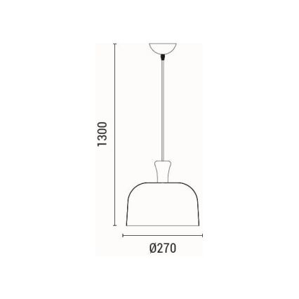 Suspension filaire 1xE27/15W/230V noir d. 27 cm