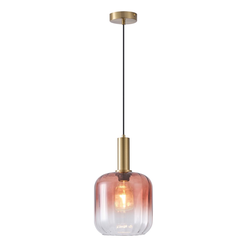 Suspension filaire 1xE27/15W/230V rouge/fumé d. 20 cm