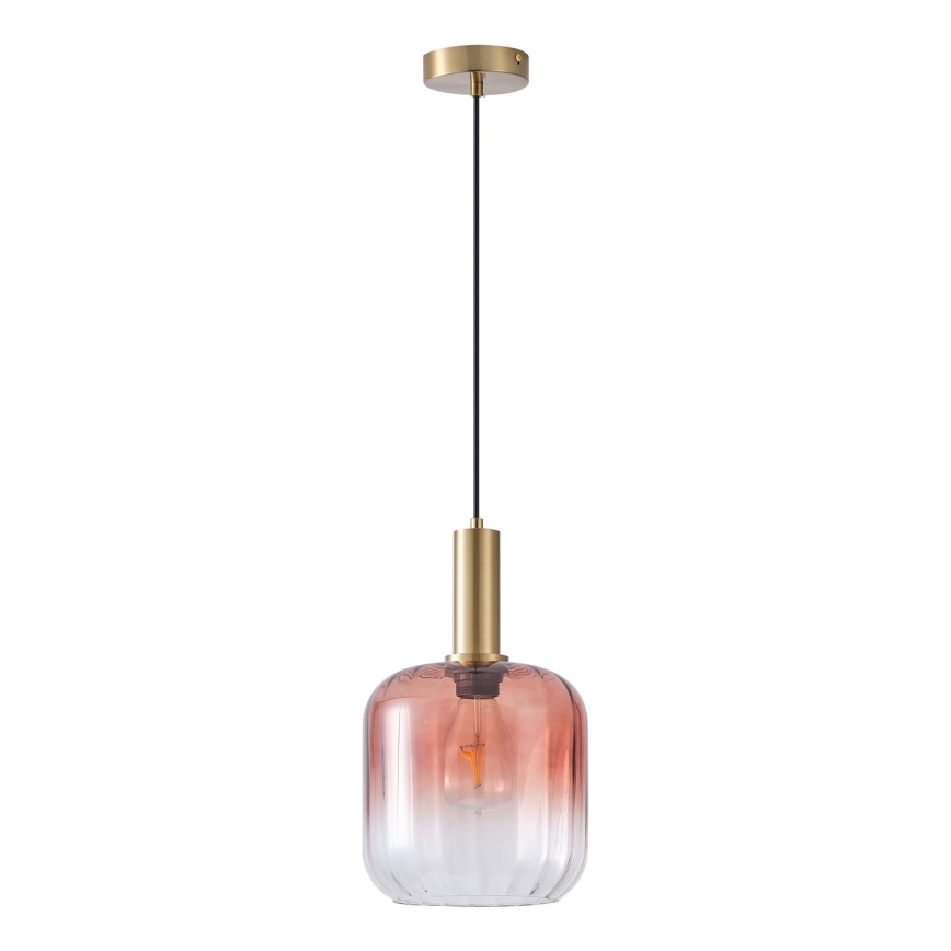 Suspension filaire 1xE27/15W/230V rouge/fumé d. 20 cm