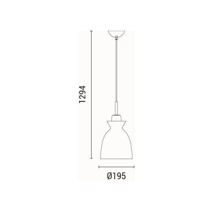 Suspension filaire 1xE27/15W/230V vert d. 19,5 cm