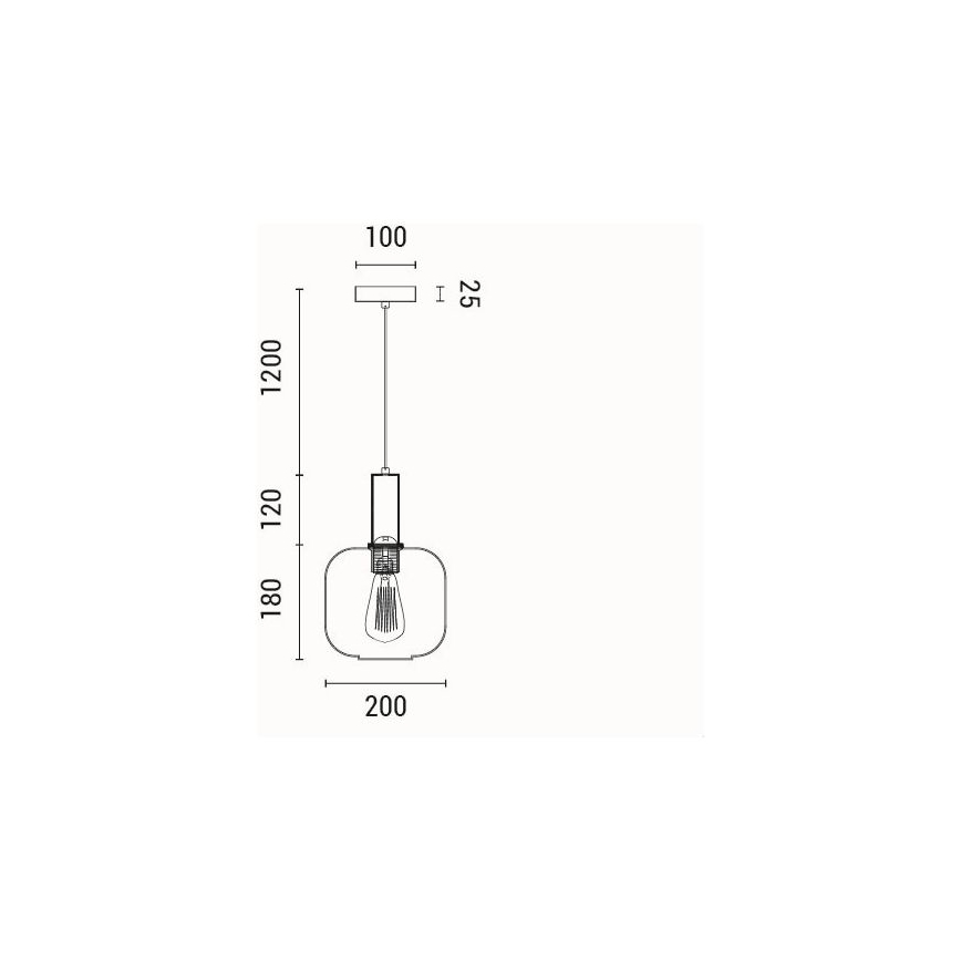 Suspension filaire 1xE27/15W/230V vert pr. 20 cm