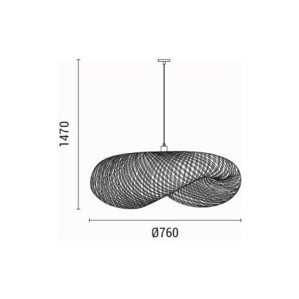 Suspension filaire 1xE27/40W/230V bambou