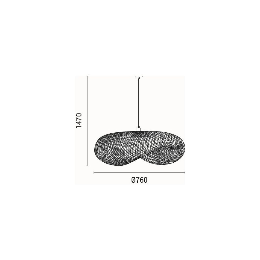 Suspension filaire 1xE27/40W/230V bambou