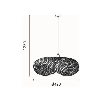 Suspension filaire 1xE27/40W/230V bambou