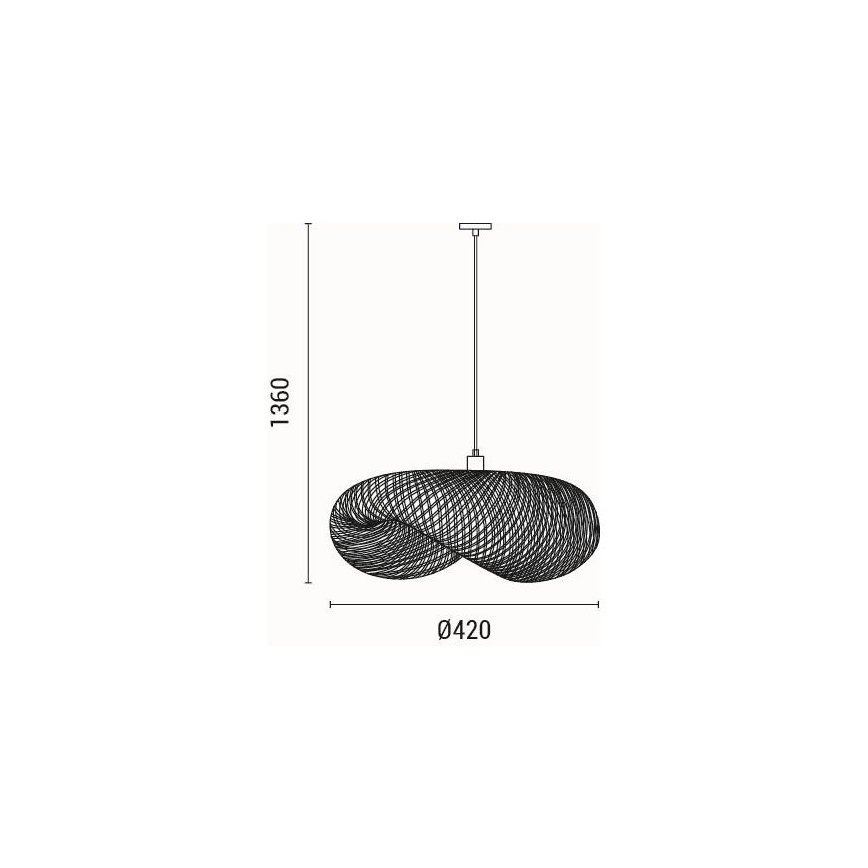 Suspension filaire 1xE27/40W/230V bambou