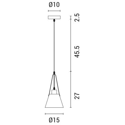 Suspension filaire 1xE27/40W/230V blanc