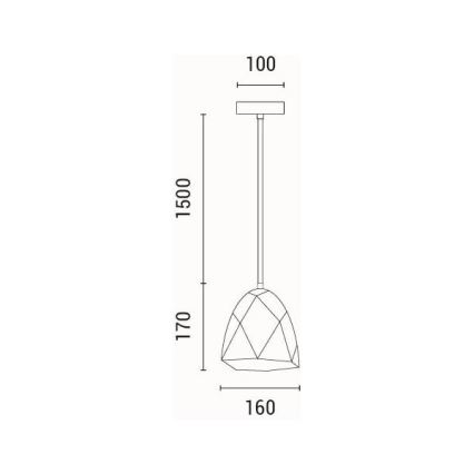 Suspension filaire 1xE27/40W/230V gris