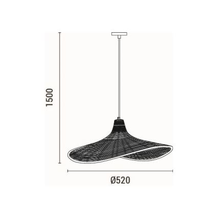 Suspension filaire 1xE27/40W/230V