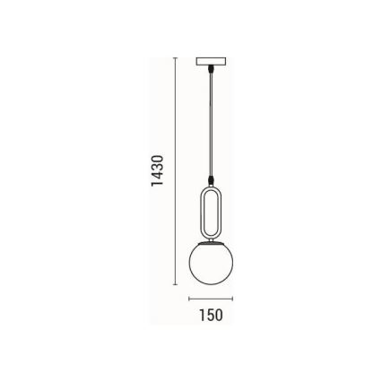 Suspension filaire 1xE27/40W/230V laiton