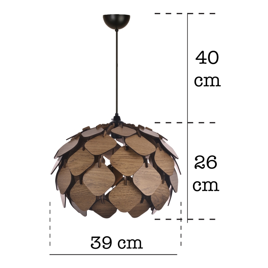 Suspension filaire 1xE27/40W/230V marron