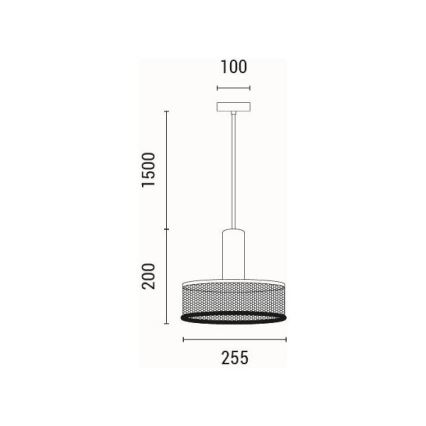 Suspension filaire 1xE27/40W/230V noir