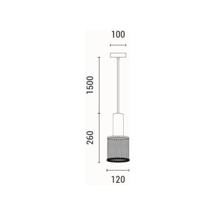 Suspension filaire 1xE27/40W/230V noir