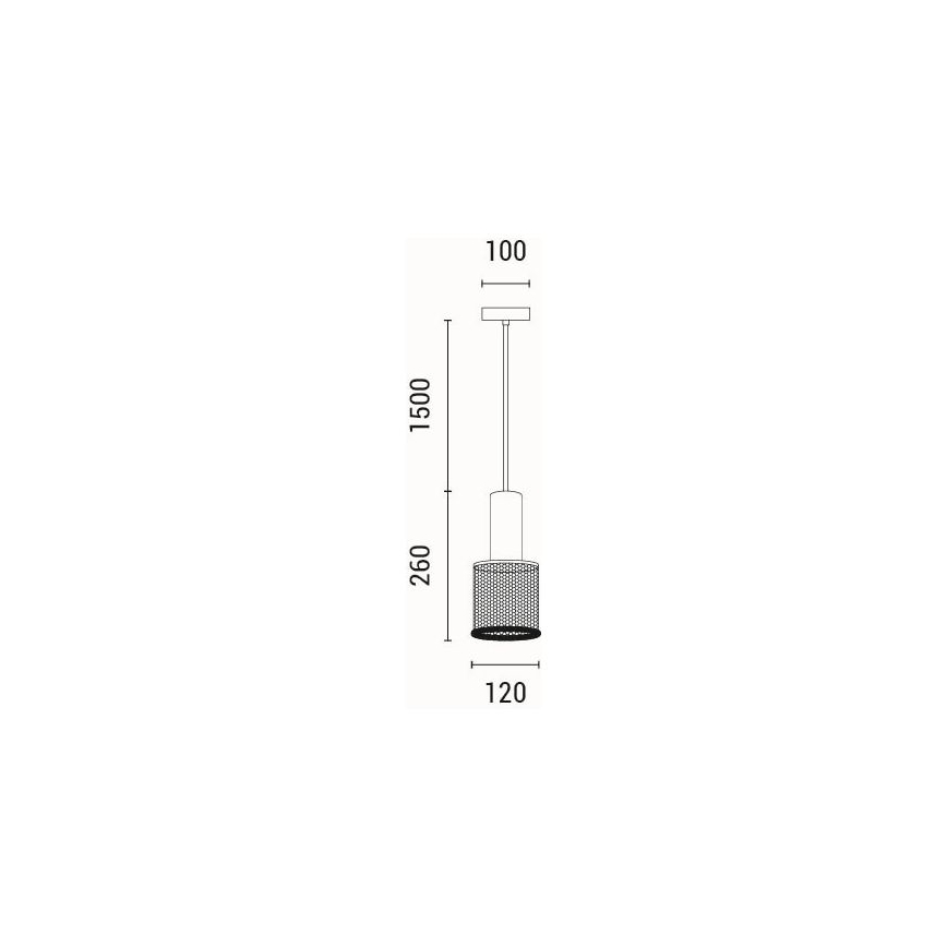 Suspension filaire 1xE27/40W/230V noir