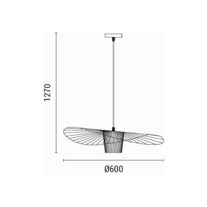 Suspension filaire 1xE27/40W/230V noir