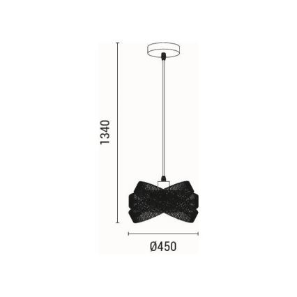 Suspension filaire 1xE27/40W/230V noir