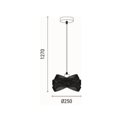 Suspension filaire 1xE27/40W/230V noir