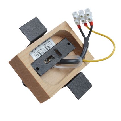 Suspension filaire 1xE27/40W/230V hêtre/noir