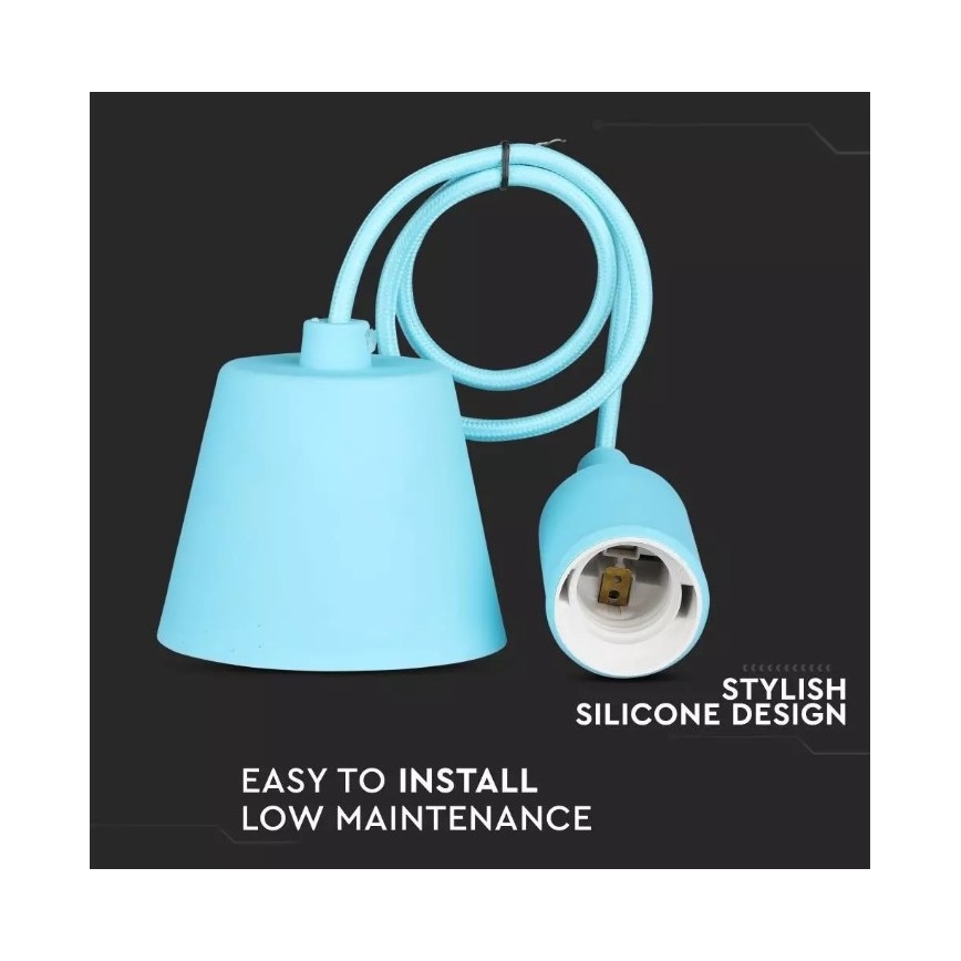 Suspension filaire 1xE27/60W/230V bleue