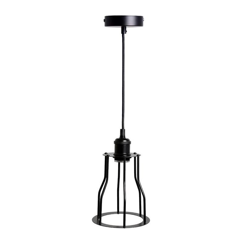 Suspension filaire 1xE27/60W/230V d. 15 cm noir