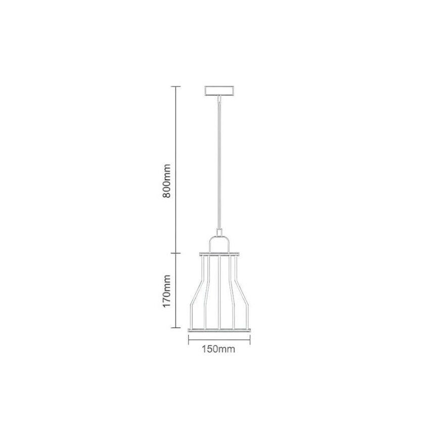 Suspension filaire 1xE27/60W/230V d. 15 cm noir