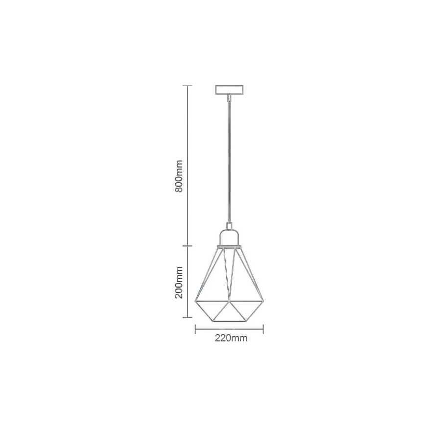 Suspension filaire 1xE27/60W/230V d. 22 cm chrome brillant