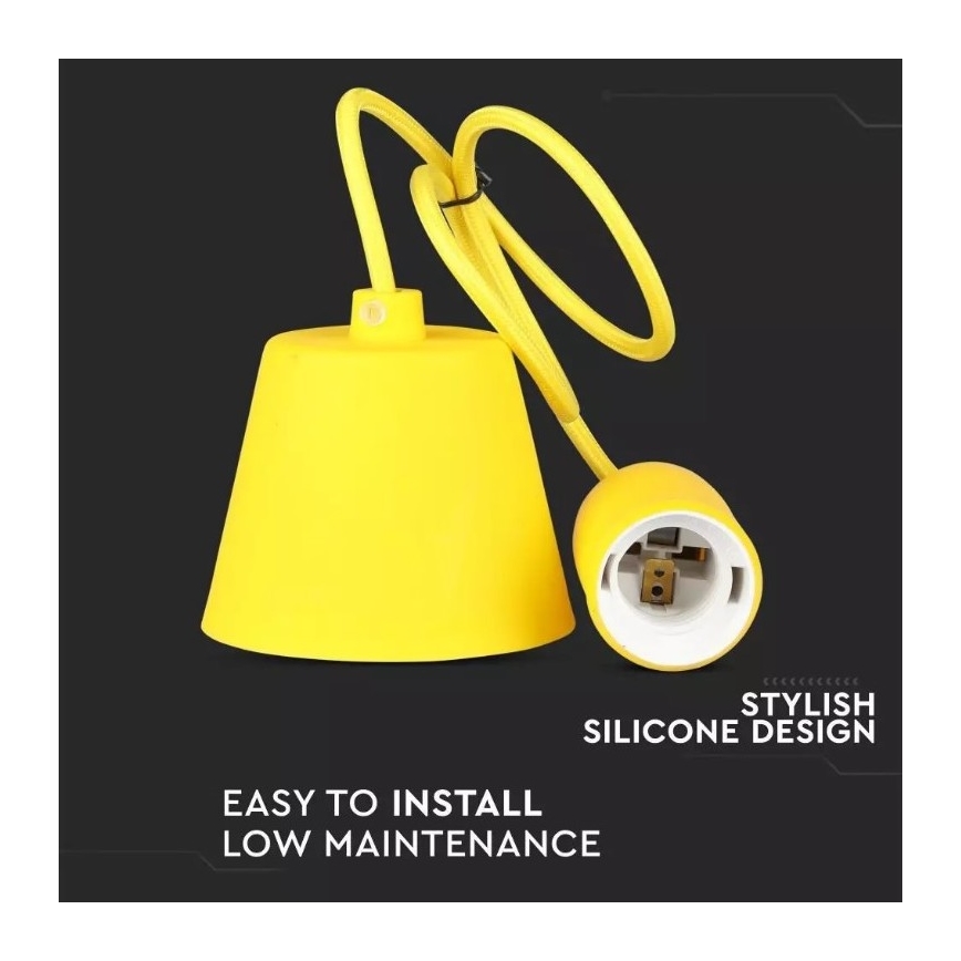Suspension filaire 1xE27/60W/230V jaune