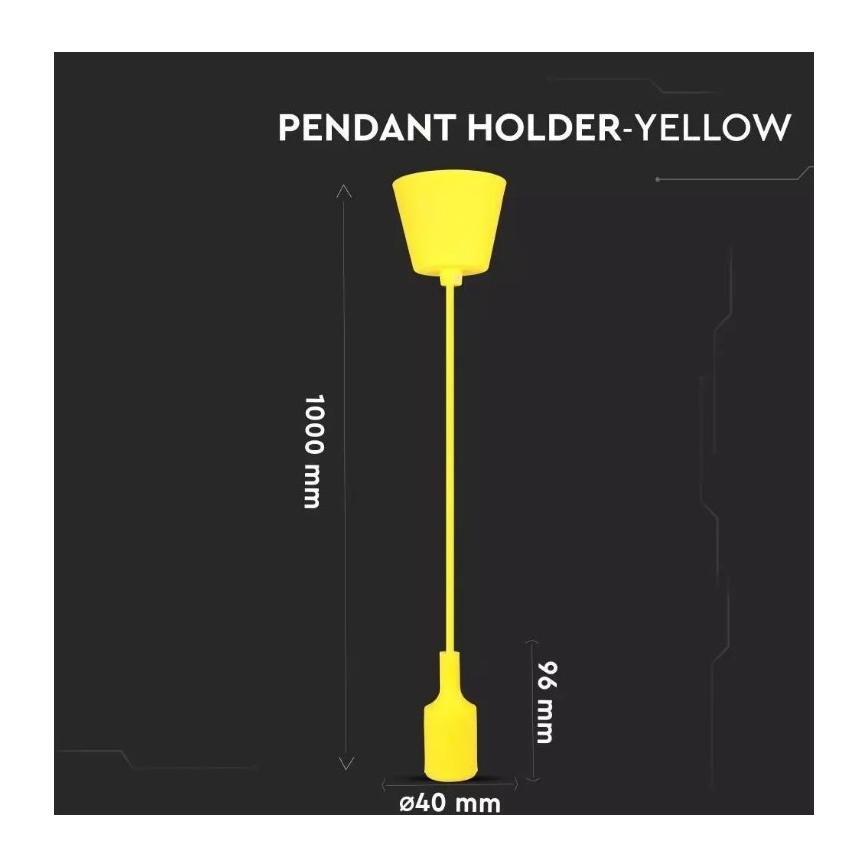 Suspension filaire 1xE27/60W/230V jaune