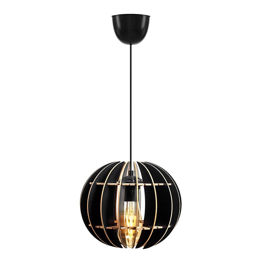 Suspension filaire 1xE27/60W/230V noir d. 20 cm