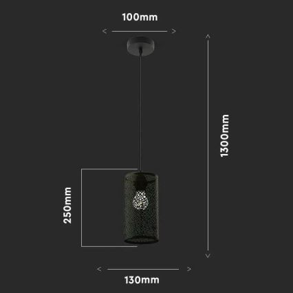 Suspension filaire 1xE27/60W/230V noire