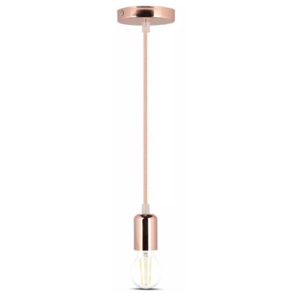 Suspension filaire 1xE27/60W/230V or rose