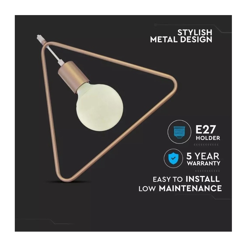 Suspension filaire 1xE27/60W/230V triangle