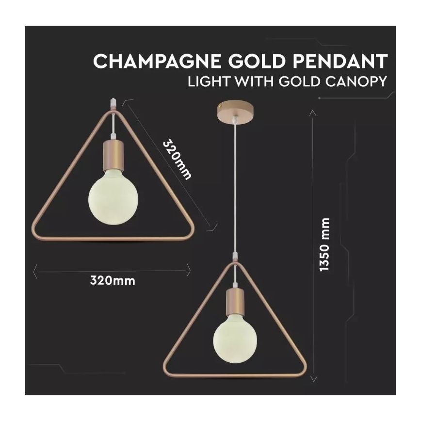 Suspension filaire 1xE27/60W/230V triangle