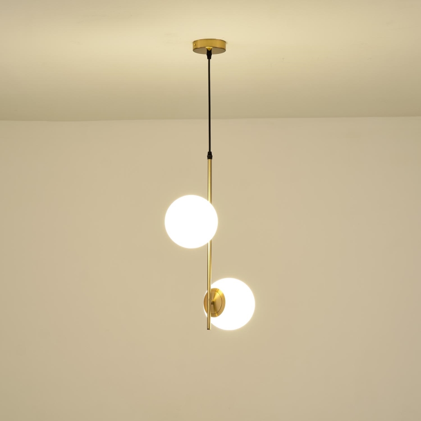 Suspension filaire 2xE27/40W/230V laiton