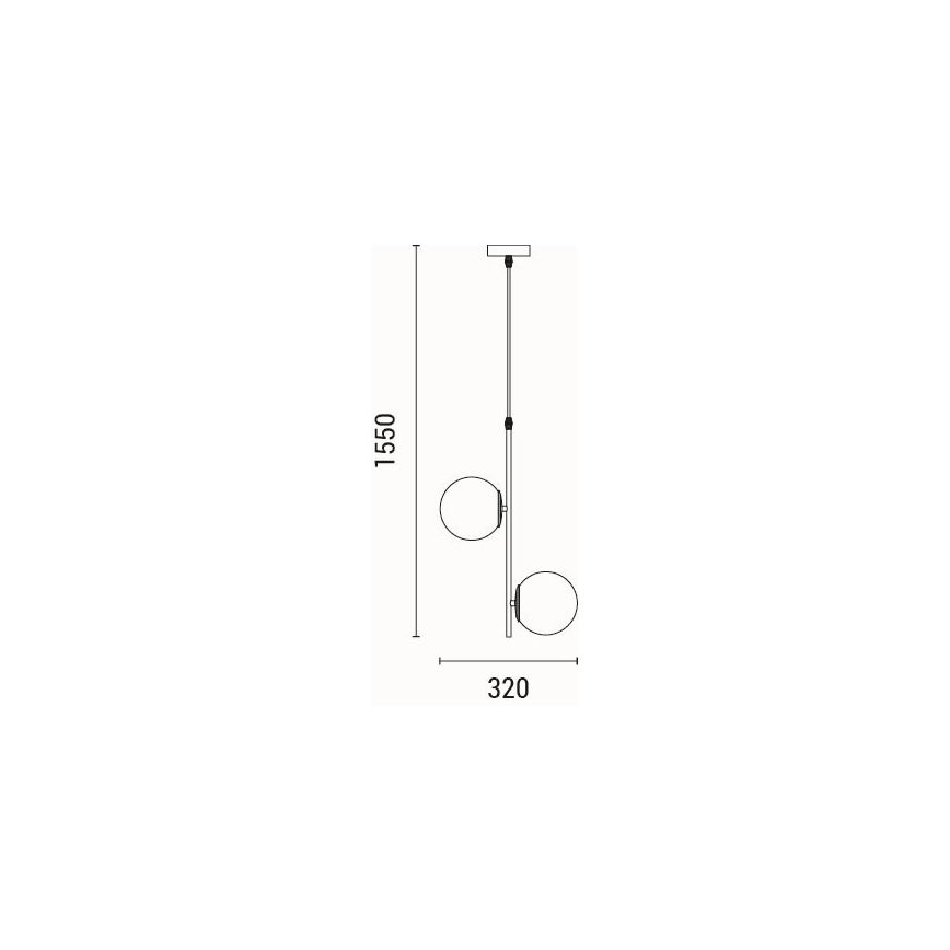 Suspension filaire 2xE27/40W/230V laiton