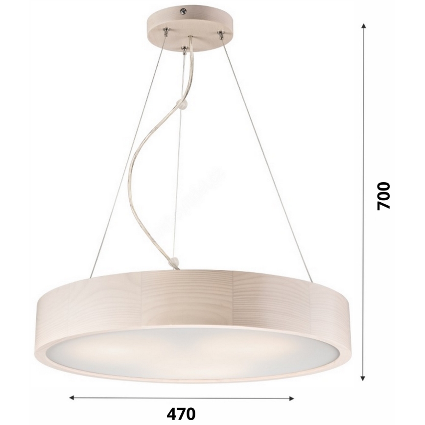 Suspension filaire 3xE27/60W/230V ø 47 cm pin