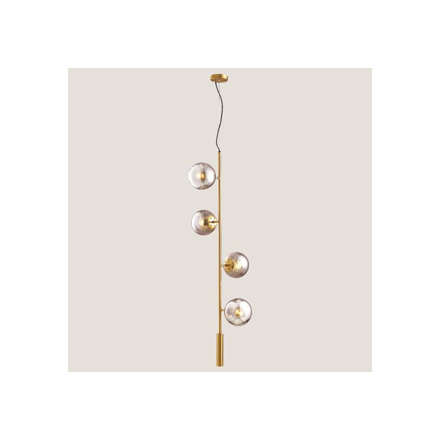 Suspension filaire 4xE27/10W/230V doré