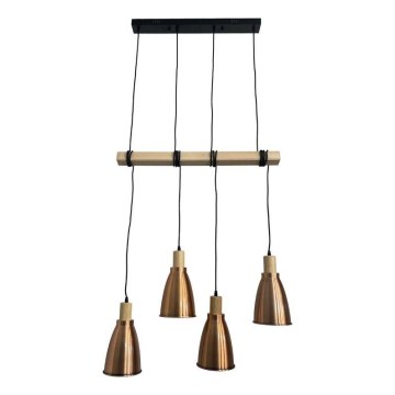 Suspension filaire 4xE27/60W/230V cuivre